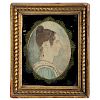 Watercolor Portrait Miniature of a Woman, Attributed to Rufus Porter