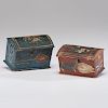Two Miniature Painted Trinket Chests, Northern European