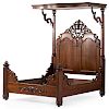 Victorian Rosewood Half Tester Bed