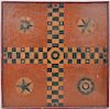 Folk Art Paint Decorated Double Sided Game Board