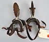 Pair Brass & Steel Mexican Spurs, Spur Supports