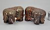 Pair Chinese Gilt/Polychromed Lacquer Elephants