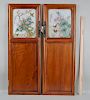 Pair Chinese Panels, Inset Porcelain Plaques