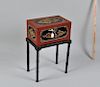 Chinese Red Lacquer Box/Stand