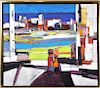 Erwin Wending, Modernist Abstract "Waterscape" O/C