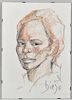 Antonio Diego Voci Ink/Pastel on Paper Portrait