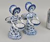 Pair Delft Pottery Figural Salts