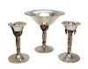 3pc Sterling Silver Compote & Candlesticks