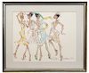 Bob Mackie 'The Pointers' Watercolor