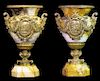 Pr. French Monumental Marble & Dore Bronze Urns