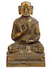 Bronze Seated Buddha with Gold Splashes