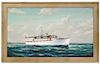 Joe Selby 'Seaholm' Trumpy Yacht Oil Painting