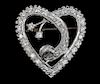 14k Gold & Diamond Heart Shaped Brooch or Pendant