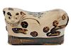 Chinese Antique Cizhou Stoneware Cat Pillow