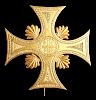 Maltese Cross 14K Yellow Gold Pendant / Brooch