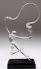 Hand-Blown Glass Dancer w Ribbon Sculpture Award