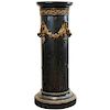 Belle Époque Ebonized Wood Ormolu Column Pedestal