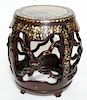 Chinese Wood & MOP Inlay Plant Stand Garden Stool