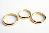 14K Yellow Gold Wedding Bands, Group of 3