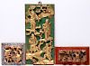 Chinese Carved & Gilt Wood Panels, 3