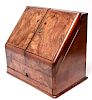 19th C. Walnut Burl Veneer Letter Case / Cabinet