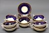 Royal Worcester Imperial Blue Bowls & Saucers, 20