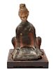 Chinese Tang Pottery Tomb Figure Crouching Woman
