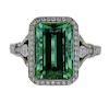Tiffany &amp; Co Platinum Diamond 7.26Ct Tourmaline Ring