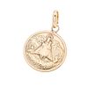 Medalla en oro amarillo de 8K. Imagen de nuestra señora de Covadonga. Peso: 3.6 g.