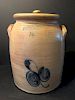 OLD Stoneware crock 3 Gallons, C.L. Pewtress. Chipped on lid and fleabite on inner rim