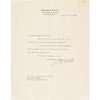 BERNARD M. BARUCH 1954 Letter To Manhattan Project General Leslie Groves