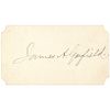 Rare JAMES A. + LUCRETIA GARFIELD Signed Cards Dated AS PRESIDENT + FIRST LADY !