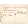 JOHN HANCOCK Outstanding Bold Massive Signature on Partial Document Dated 1784