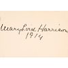 MARY LORD HARRISON, Autograph Calling Card