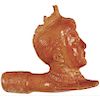18th Century Queen Alexandria Profile Glazed Clay Pipe Head