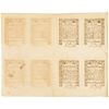 Colonial Currency, Rhode Island May 1786, Full Uncut Double Sheet of Eight Notes