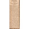 Jan 16, 1800 GEORGE WASHINGTON Memorial Newspaper With Major Henry Lee's Oration