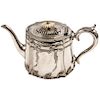 c. 1840 Ornate Decorative 19th Century Silvered Pewter Teapot