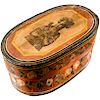 c 1840 Handpainted Decorative Bentwood Brides Box with a Native American Indian