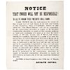 Rare March 1897 Dated ADOLPH SUTRO Printed Broadside Upon Cloth Fabric