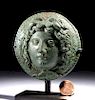 Published / Exhibited Roman Bronze Roundel w/ Medusa