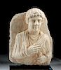 Published Roman Palmyran Limestone Bust w/ Aramaic