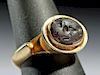 Sassanian Gold w/ Glass Sphinx Intaglio Ring - 7.5 g