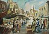 CIAPPA, V. Oil on Canvas Italian Market Scene.