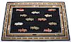 Fishing Lure And Trout Pattern Wool Rug