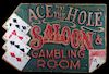 Hand Painted Folk Art Gambling Room Sign