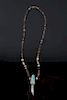 Sterling Silver Bear Claw & Turquoise Necklace