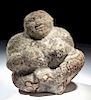 Pre-Classic Maya Stone Seated Female Fertility Figure