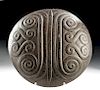 Beautiful Chavin Stone Disc with Carved Swirls