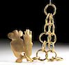 Fine Tumaco Gold Hand Pendant w/ Chain - 34.5 g